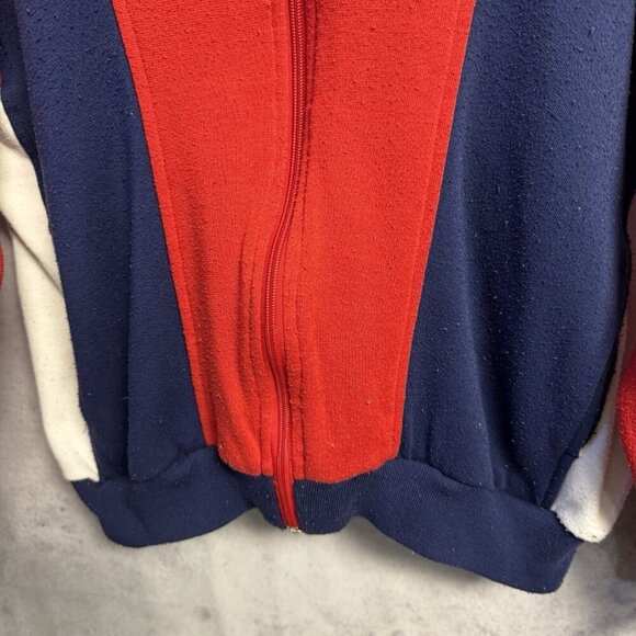 Vintage 80s Nike Sweatshirt Mens Large Red Full Zip Fleece Sportswear - Picture 4 of 16